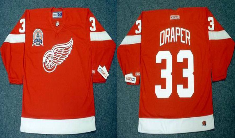 2019 Men Detroit Red Wings #33 Draper Red CCM NHL jerseys